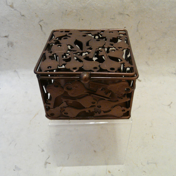 Antique Copper Finish Square Upcycled Keys Box