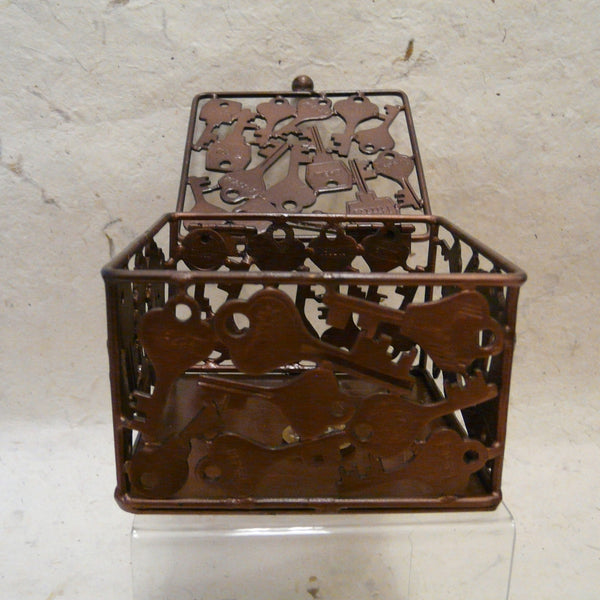 Antique Copper Finish Square Upcycled Keys Box