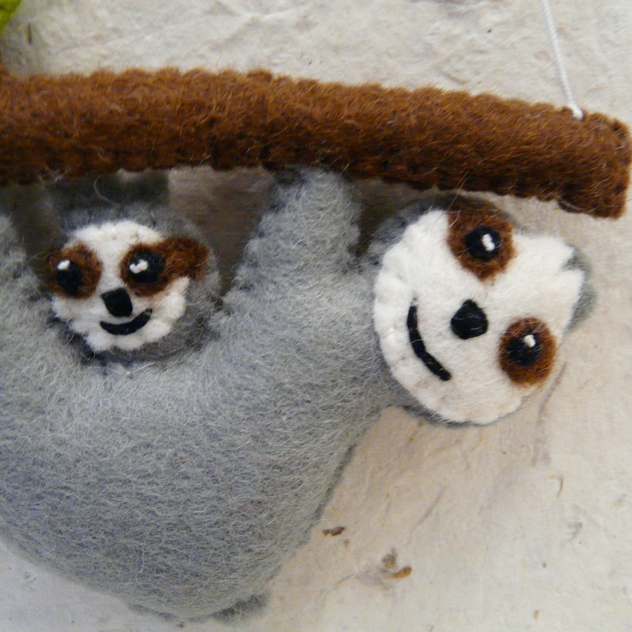 Hanging Felt Sloth Mother and Baby