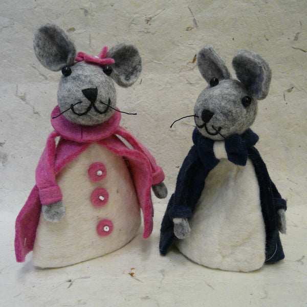 Large Grey Girl Mouse with Pink Jacket