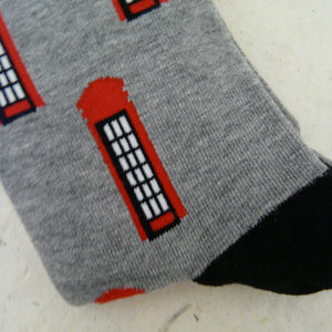 Mid Grey Marle London Phone Box Socks