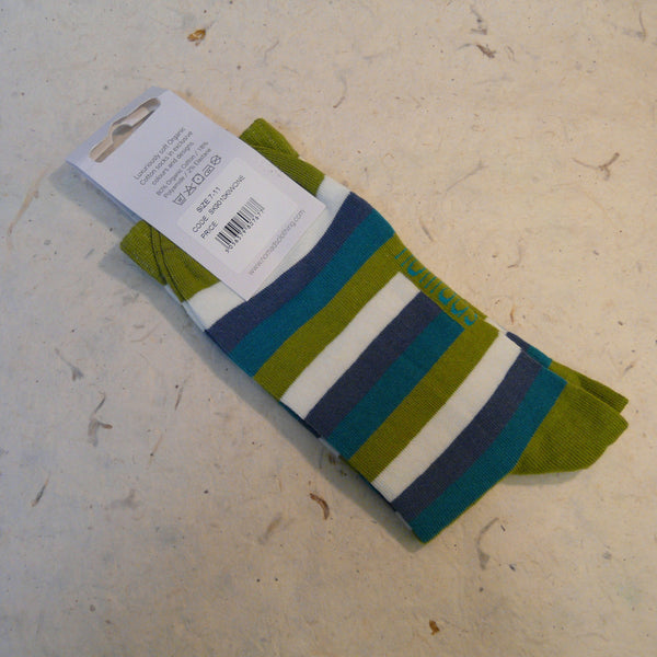 Kiwi Striped Organic Cotton Socks 7 - 11
