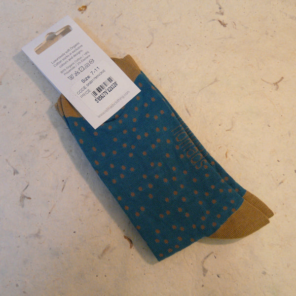 Mineral Blue Spotted Organic Cotton Socks 7 - 11
