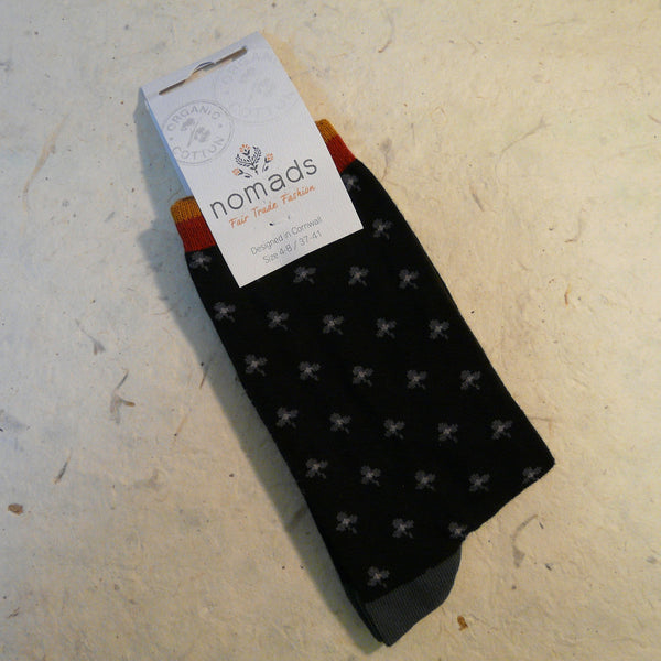 Black Organic Cotton Clover Socks 4 - 7